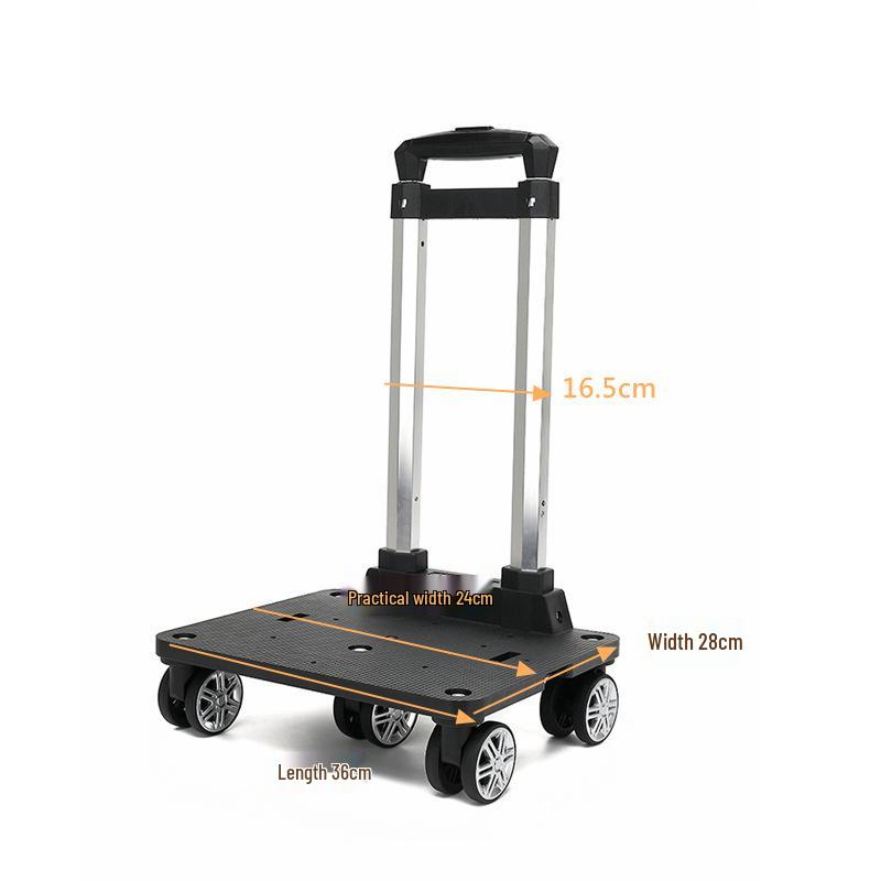 Chariot à roulettes pliable pour sac à dos d'étudiant en alliage d'aluminium avec roues universelles