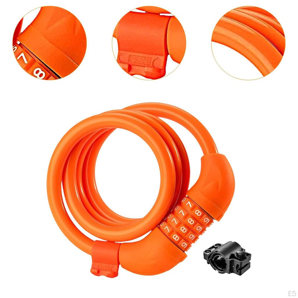 Bicycle Lock with Password, 4 Digit Code for Outdoor Use, 120cm Length