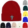 Cross Jesus Winter Knitted Hat Beanie, Skullies Beanies Slouchy Warm Solid Color Pompom Beanies Knit Cap Beanie