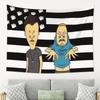 1 stuks Beavis en ButtHead Toiletpapier Vlag Wandkleed Polyester 2D Wandkunst voor Slaapkamer Woonkamer Satirische Humor Decor Tre