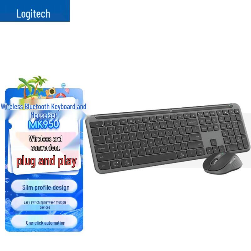 Logitech MK950 Wireless Dual-Mode Keyboard and Mouse Combo