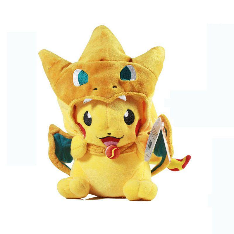 Adorables Peluches Cosplay Pikachu Mega Pokemon Cos Charizard Douces Rembourrées Jouet pour Enfants pour Câlins Confortables