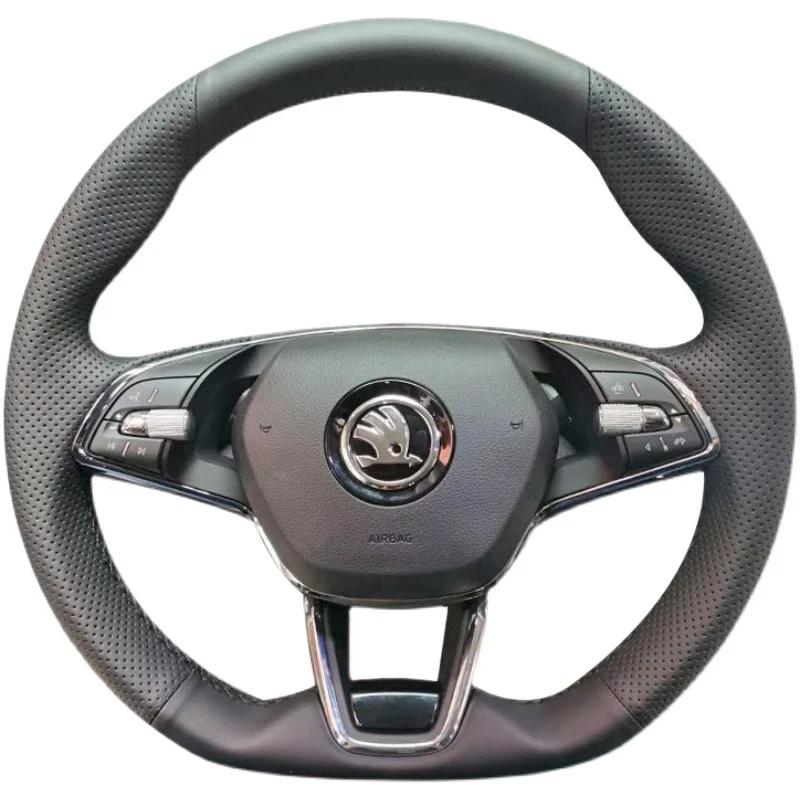 Coprivolante cucito a mano DROQ8 per Skoda Karoq sport Karoq Scala 2024 2023 2022 Fai da te Morbida Pelle Scamosciata Interni Auto