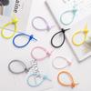 Colorful Silicone Tadpole Cable Tie: DIY Keychain, Trendy Toy, Bag Strap & Lanyard Winder