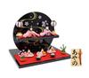 Osaka Choseido Original Hina Doll Compact Mini Hina Hina Name Engraved Wooden Tag Bonus Crepe Hina Doll Width 32cm Running Water Cherry Blossom Hina