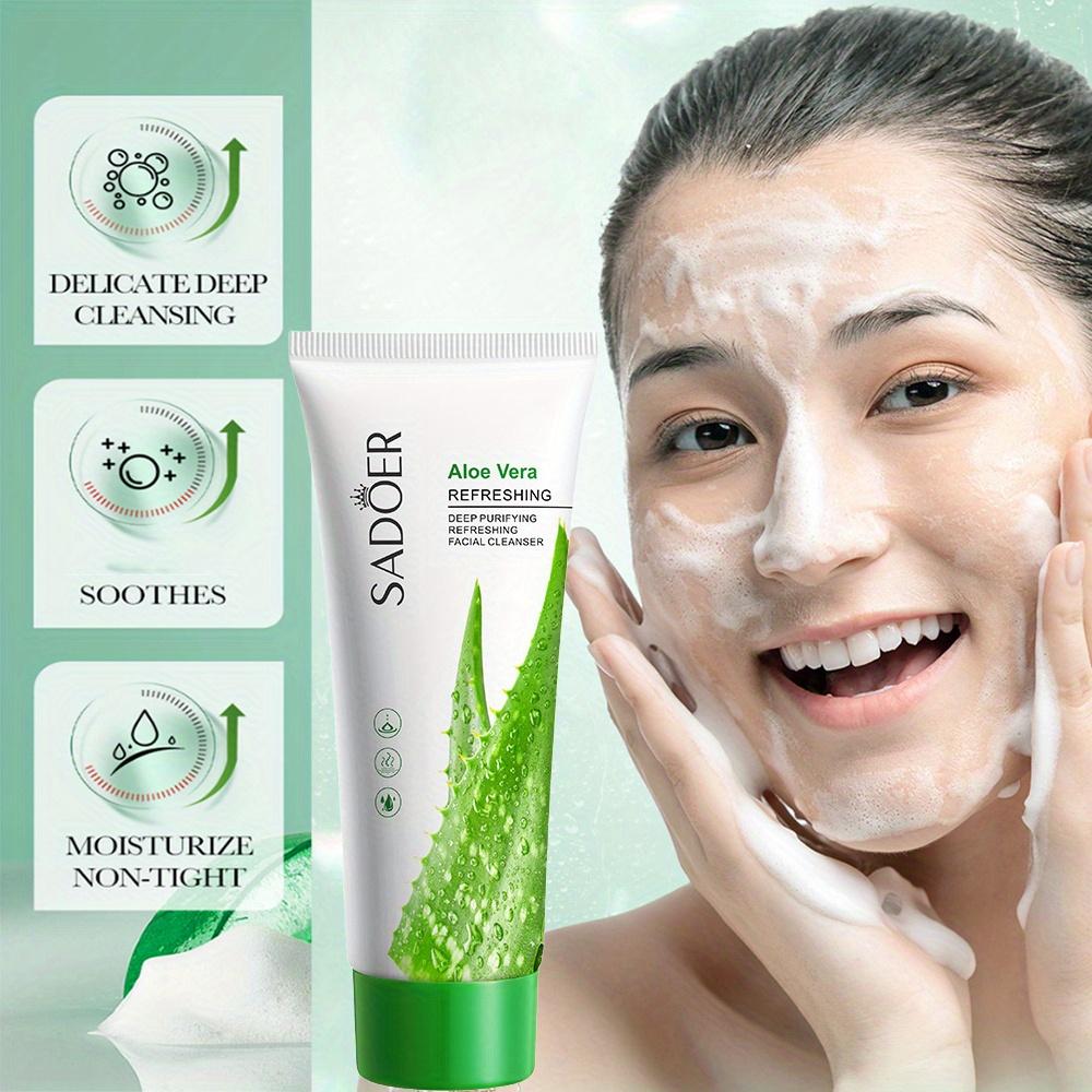 Gel de curățare facială cu Aloe Vera pentru curățare profundă Îndepărtare rapidă a machiajului Formulă blândă Control puternic al sebumului