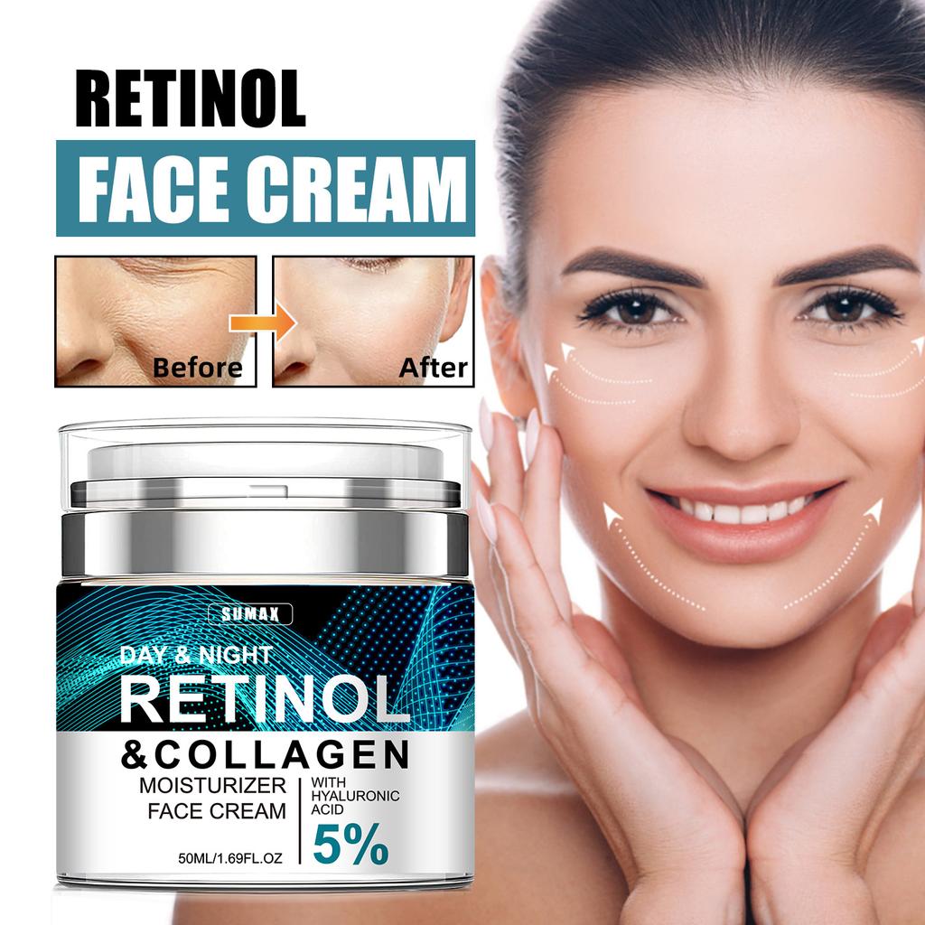 Retinol Firming Cream 50ml – Airless Pump Moisturizer for Anti-Aging, Smooths Fine Lines & Wrinkles