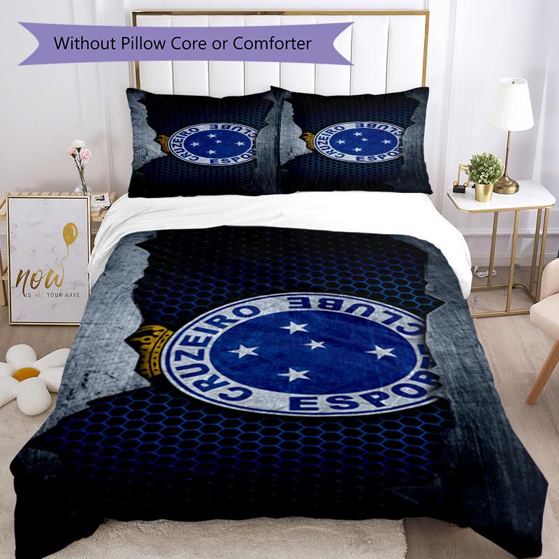 Cruzeiro Esporte Clube Printed Pattern Duvet Cover Set – Includes 1 Duvet Cover and 2 Matching Pillowcases Bedroom Decor Christmas Gifts
