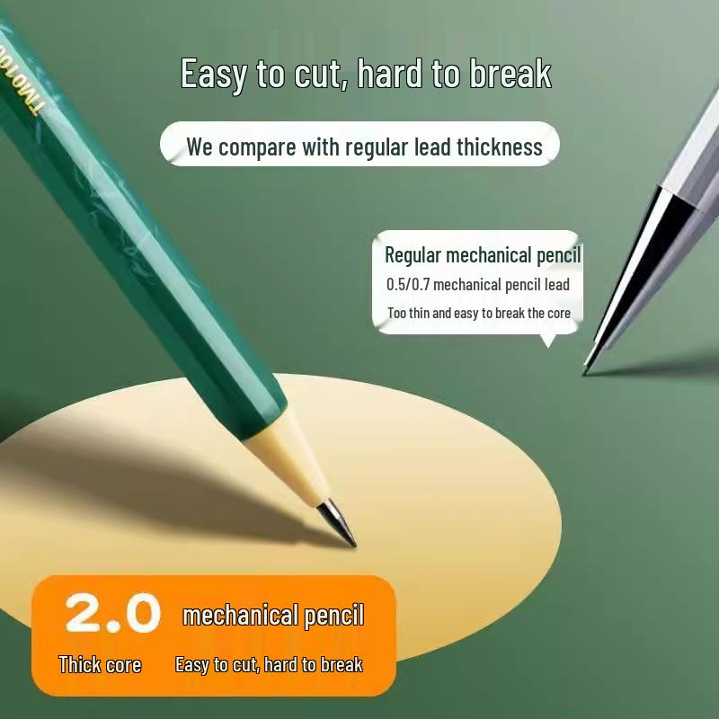 Tian Zhuo 2,0 mm-es nyomógombos mechanikus ceruza 2B grafitbetéttel általános iskolásoknak