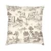 Toile De Jouy Sepia Vintage Parisian Art Design Square Throw Pillow Case Decoration D Two Side Print Cushion Cover for Sofa