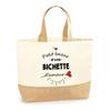Jute Tote Bag - PLANETEE - Petit Bazar Bichette d'Amour - Multicolored - Shoulder Handles - Natural Jute, Made In France
