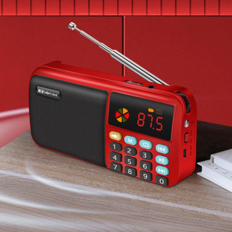 Portable Mini FM Radio Wireless Bluetooth 5.0 Speakers TF\USB\LED Flashling Function Support 3.5mm Earphone MP3 Player