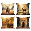 Forest Deer Cushions Pillowcase Printed Polyester 45x45cm Throw Pillow Cover Decorative Sofa Cushion Pillowslip Home Decor