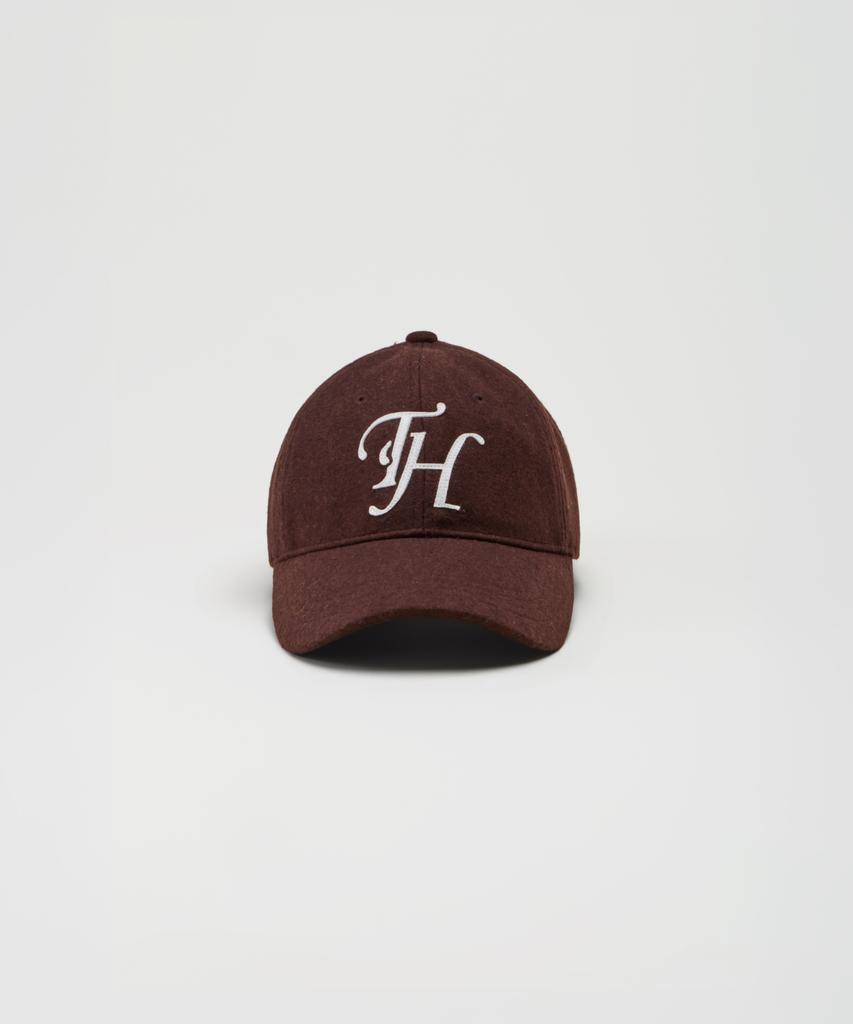Teulaepighamoni Wool Blend Th Applique Logo Deep-Fit Ballcap_Brown