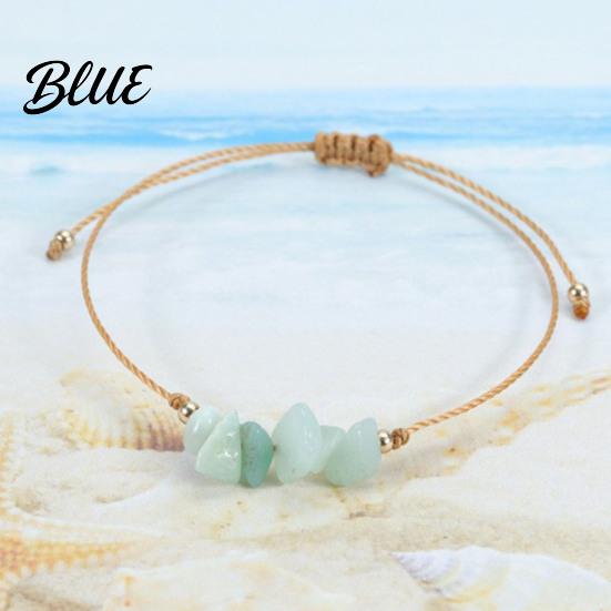 Vibrant Crystal Bracelet Gemstone Women Men Adjustable Braided Boho String