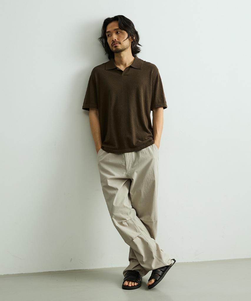 ONNHANS Open Collar Short Sleeve Knit_Dark Khaki