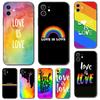 Love Is Love mobilskal för iphone 5 5s 2020se 6 6s 7 8 plus x 10 XR XS 11 12 13 mini pro MAX svart tpu bakskydd