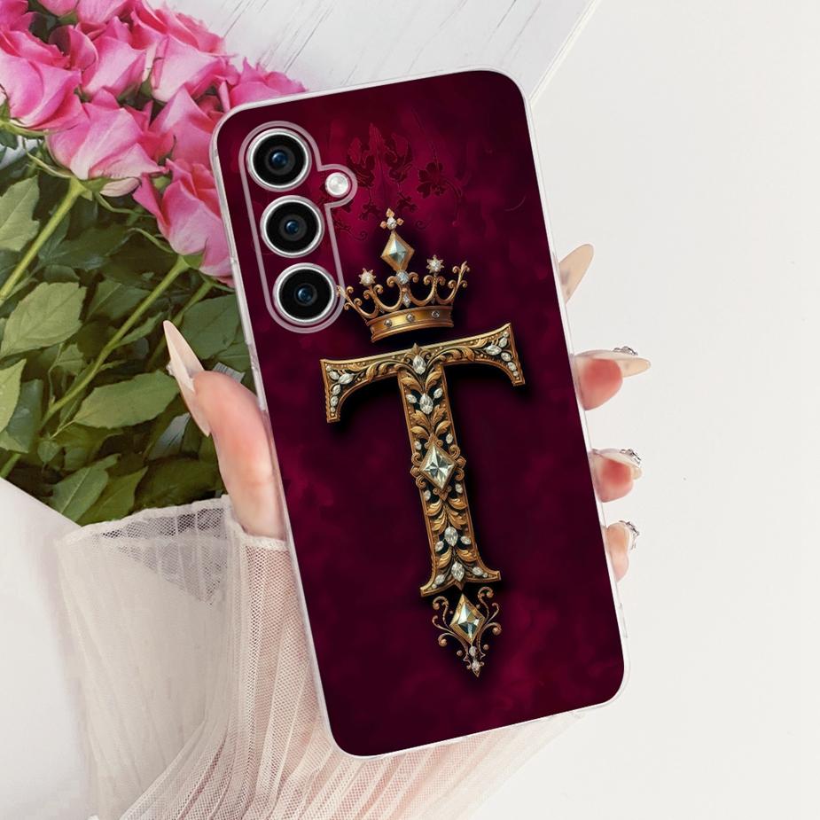 For Samsung Galaxy S23 FE Case S23 Plus Cute Crown Letters Cover Soft Slim Phone Case For Samsung S23 Ultra S 23 S23+ Funda Bags