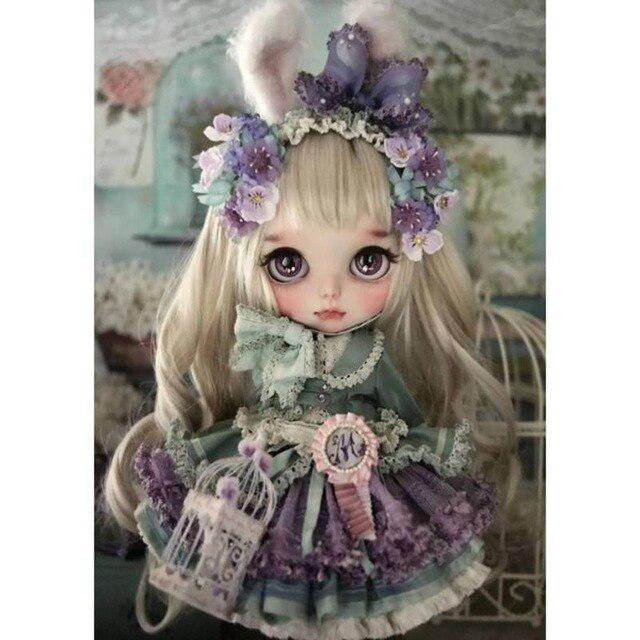 Diamond Painting Full Round Drill Doll Diamond Embroidery Rhinestone Mosaic Decor Home Art
