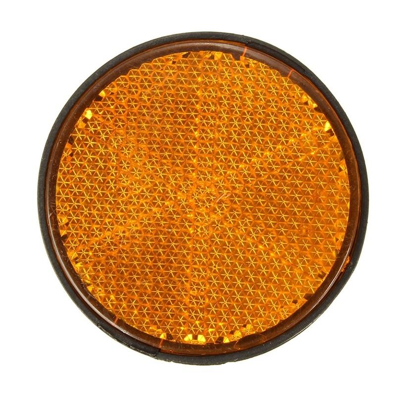 2Pcs Round Red Reflector Universal for Motorcycle ATV 5.6x0.8cm & 2 X 2Inch Round Orange Reflectors Universal