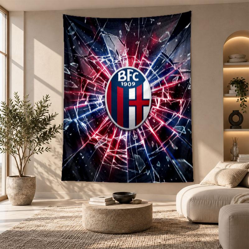 Arazzo Decorativo, Arte da Parete Stampata Bologna FC, Appeso a Parete Leggero per Sfondo Camera da Letto