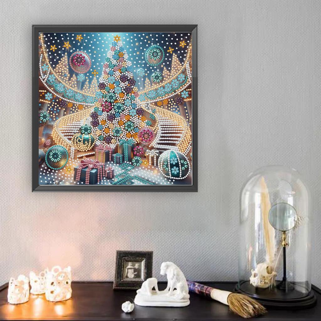 Xmas Tree 5D DIY Diamond Art Painting Kits for Home Office Wall Decor Special Shape Partial Drill Dimond Art Paintings 30x30cm