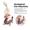 Zinklegierungs-Drachen-Schlüsselanhänger mit Strass-Inlay, hübscher glücklicher chinesischer Drache zum Aufhängen, Ornament, 3D-Cartoon, 2024, Jahr des Drachen-Anhängers, Geburtstag