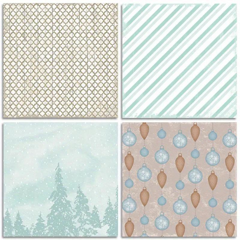 24 - Sheet 6×6" “Sounds of Snow” Patterned Paper Set - Winter & Christmas Themed for Scrapbooking, Journaling & Crafts