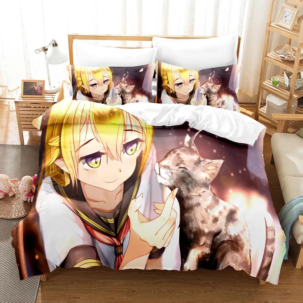 New 3D Print Monogatari Series Bedding Set Anime Araragi Koyomi Duvet Cover Double Twin Full Queen King Adult Kids Quilt Cover