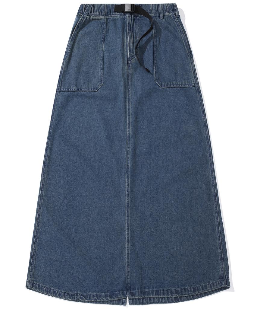 Columbia University M-Label Belted Denim Long Skirt Midnight Jeans