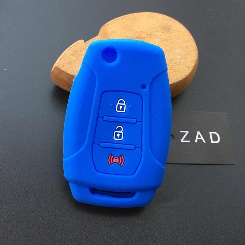 Custodia protettiva ZAD in Silicone a Flip per Chiave Auto Portachiavi per Ssangyong 2015 2016 Tivoli Rexton Korando C Chiave con Telecomando a 3 Pulsanti