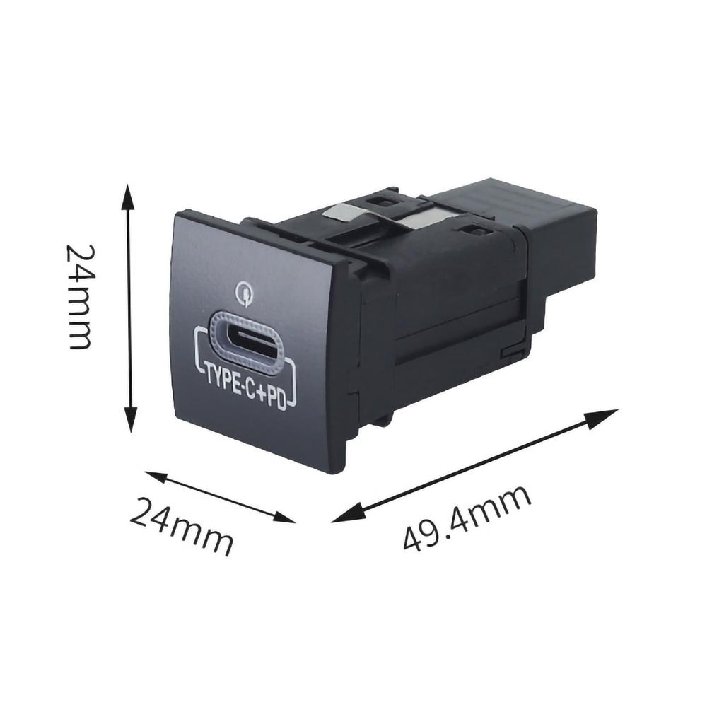 Für VW Golf 6 Jetta 5 MK5 Scirocco 06-12 QC3.0 Typ C PD USB Schnellladebuchse im Auto Nicht-destruktiver Ersatzkabelbaum 12V/24