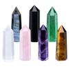 1Pc Natural Stones Crystal Single Point Tower Amethyst Green Fluorite Healing Stone Energy Ore Mineral Hexagonal Home Ornaments