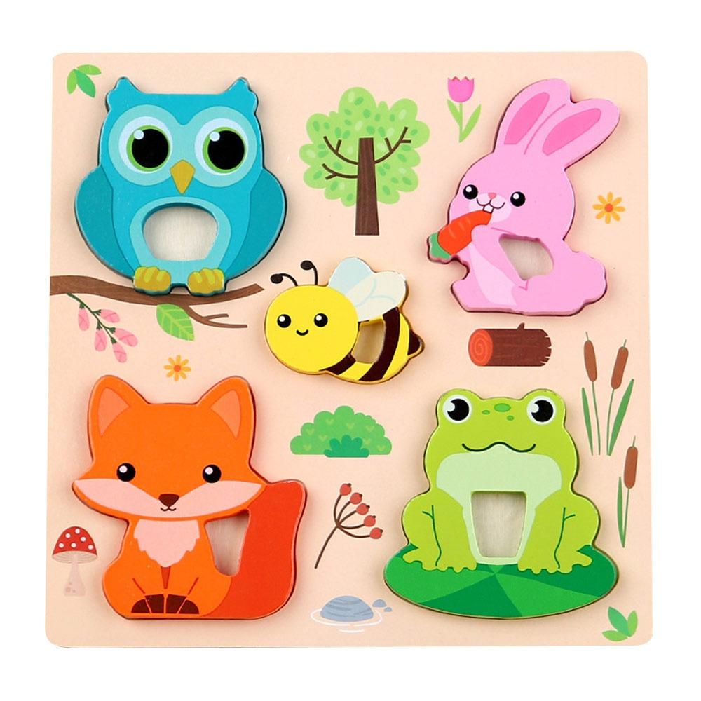 New 3D Wooden Puzzles Cute Animal Series Safe Intelligence Puzzle Toys Portable Early Learning Toys Children Educational Toys