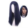 Perucă Cosplay Arcane Caitlyn de Înaltă Calitate Anime Albastru Închis Lung Drept Păr Sintetic Rezistent la Căldură Peruci Șeriful din Piltover