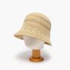 Women's Summer Punching Bucket Hat Cotton Hat with Adjustable Strap