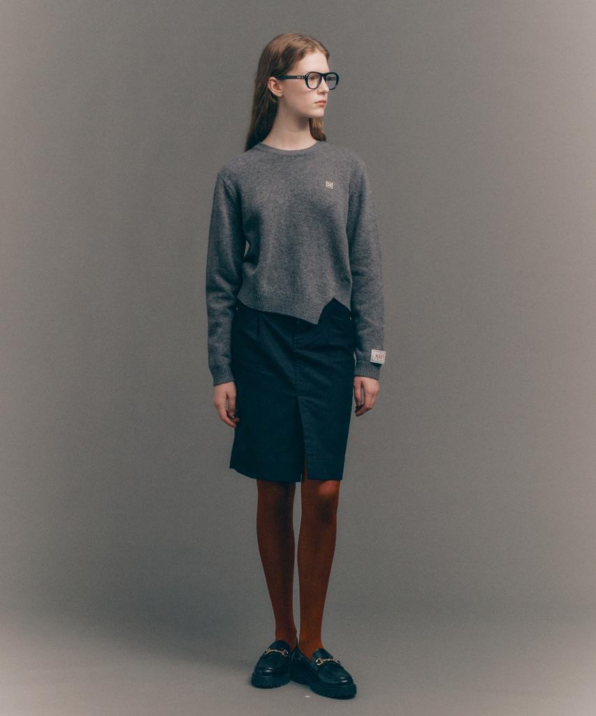 Seteo Dublin Asymmetrical Cashmere Blend Knit Classic Charcoal (Type A)