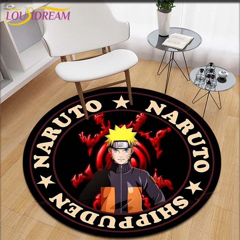 Cartoon Naruto Round Carpet for Living Room Rugs Girls Cosmetics Area Rug Doormat Bedroom Carpet Mat for Children Girls