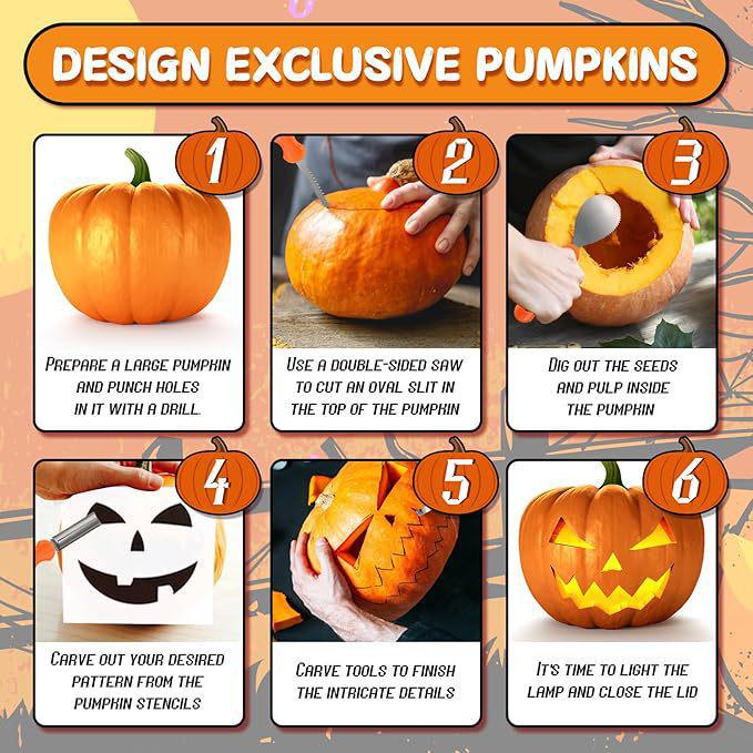 Halloween Pumpkin Lantern Carving Tool Set - Expression Knives