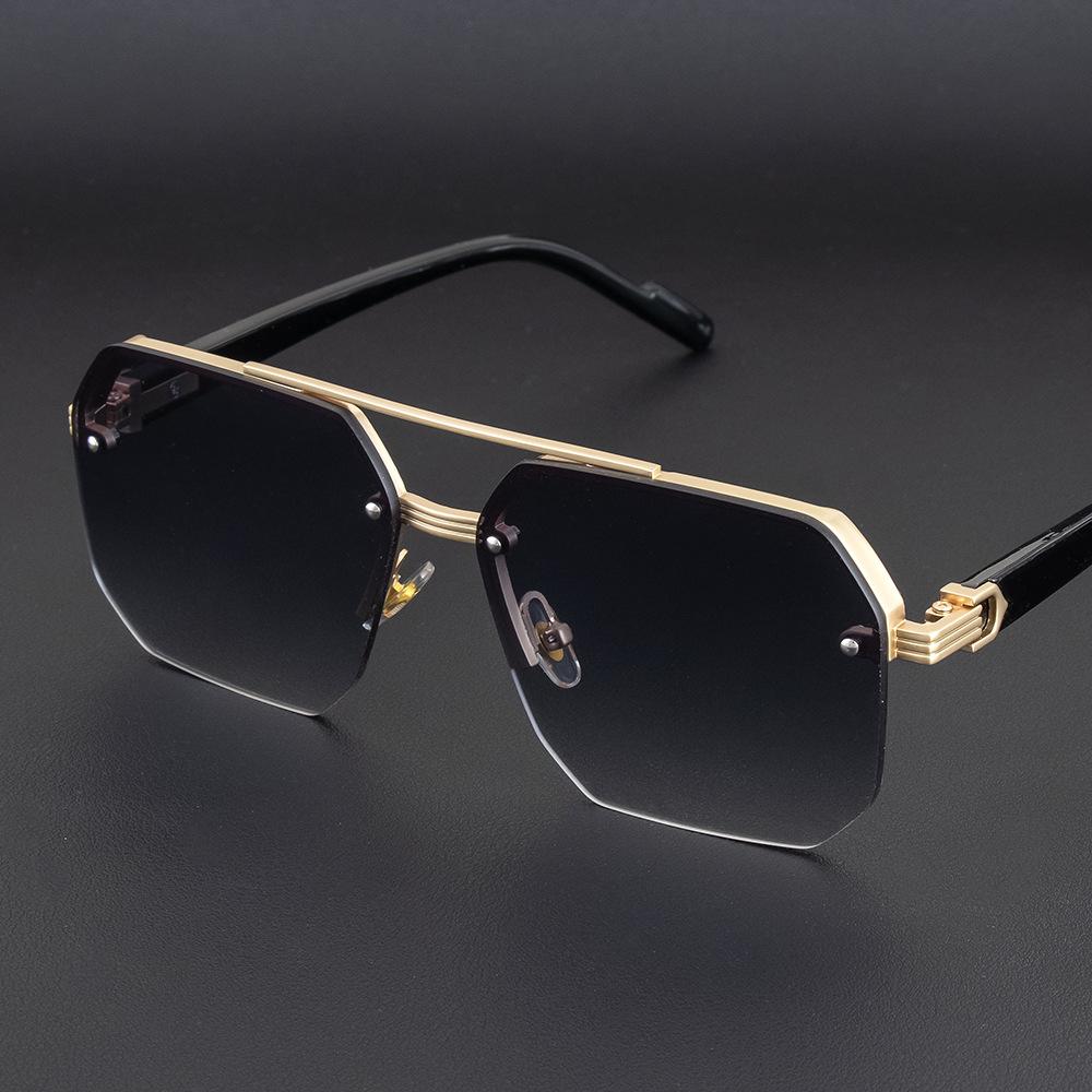 Fashion Vintage Big Square Sunglasses Half Metal Frame Uv400 Sun Shades Women Men Trendy Design Sun Glasses Driving Eyewear