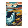 Island Modernes Reiseplakat Metallschild Heim Malerei Plaketten Designer Kino Blechschild Poster