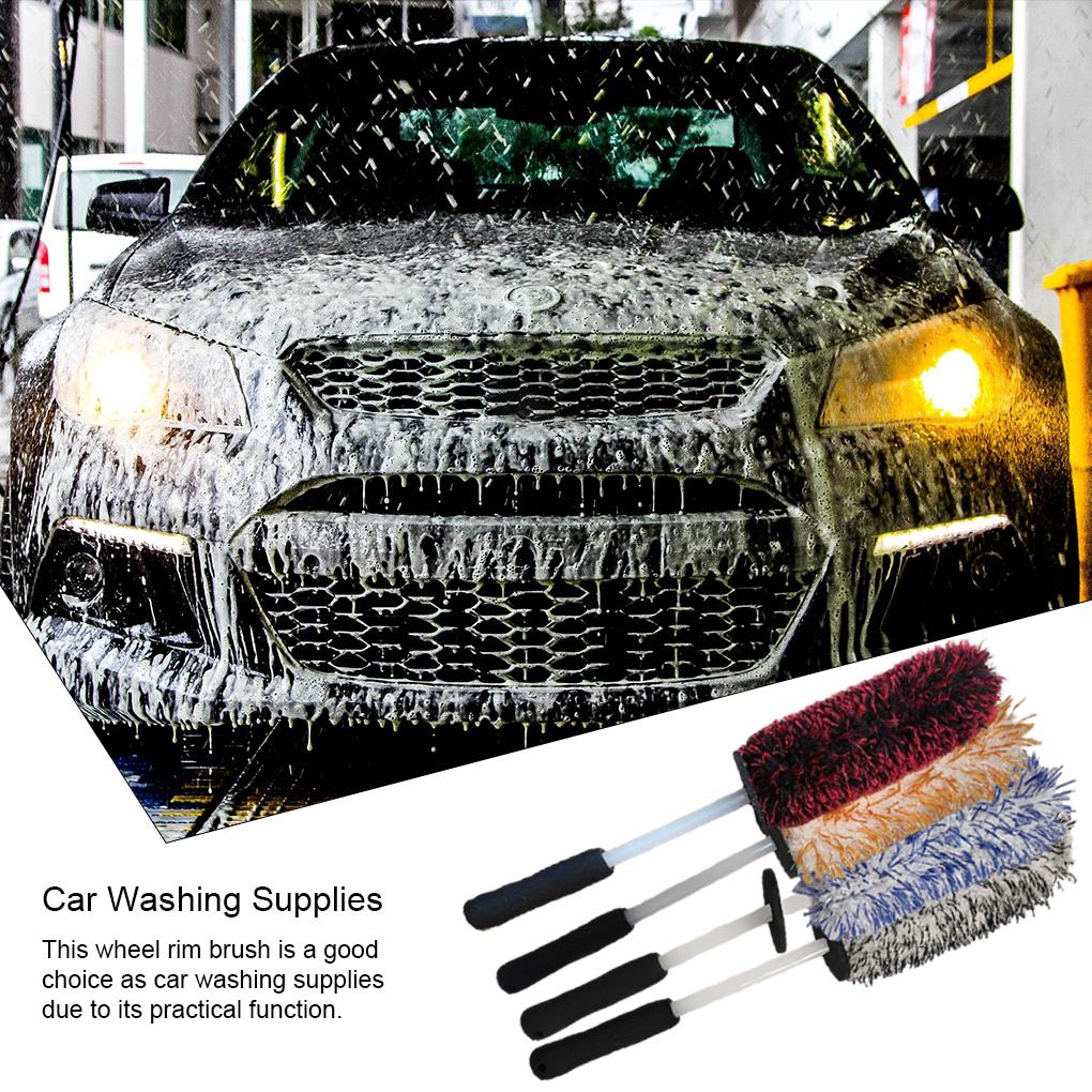 Bilvask Super Brush Microfiber Premium Wheels Børste Sklisikkert håndtak Lett å rengjøre Felger Eiker Wheel Barrel Biltilbehør