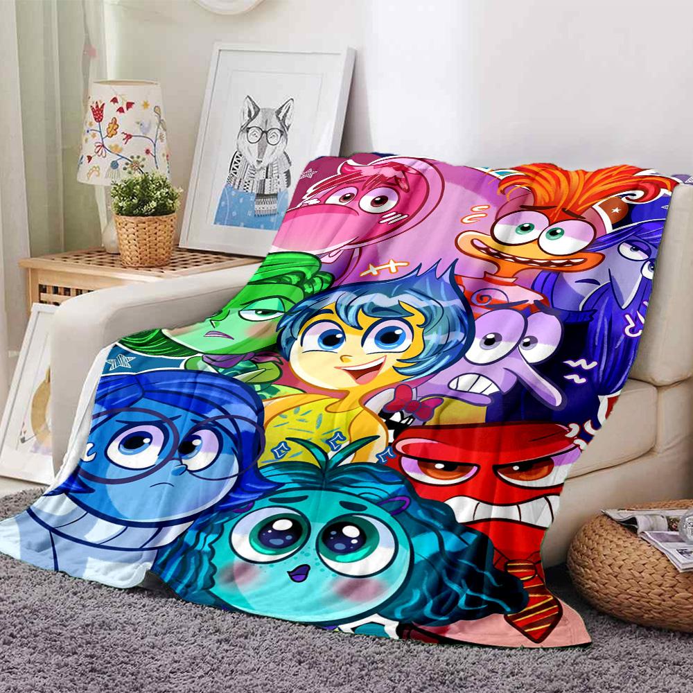 Colorful Emotions Characters Flannel Blanket Super Soft Warm Cozy Blanket For Sofa Bed Office Travel Allseason Home Decor Gift