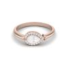 6X4 Mm Pear Pearl 925 Sterling Silver Rose Vermeil Women Halo Solitaire Engagement Ring