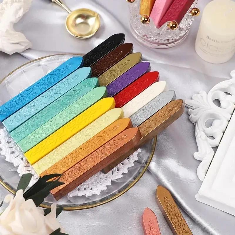 1/13PCS Sealing Wax Stick Retro Seal Stamps Letter Wedding Invitations 90*10*10mm Vintage Cord Wick Vintage Sealing Wax Sticks