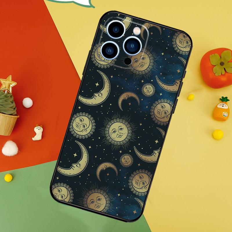 Sun Moons Star Signs Celestial Phone Case For iPhone 18 17 Pro Max 16 15 14 12 11 13 Pro Max Plus 12 13 Mini 16e 17 Air Cover