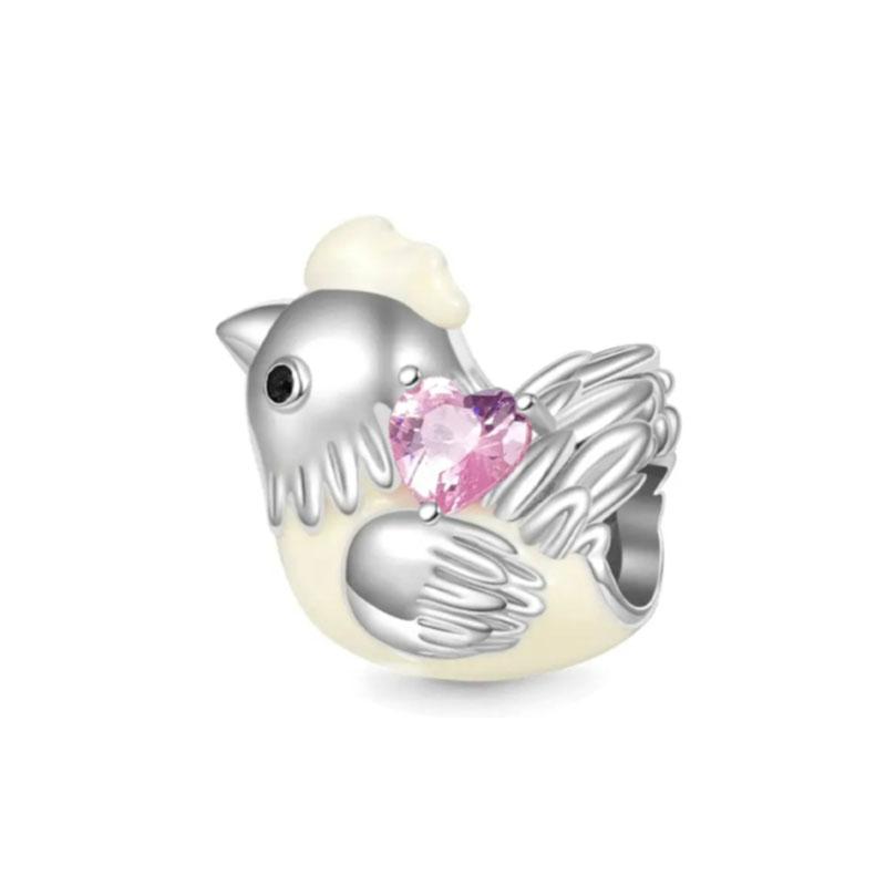 Europe Brand New Copper Metal Love Frog Angel Nurse Mouse Charm Bead Component Colorful Heart Stone Bead Component Compatible With Authentic Original