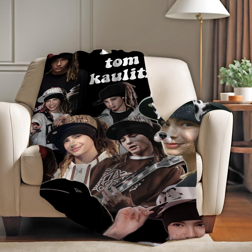 Sångare Tom Kaulitz Filt Mjuk och Hudvänlig För Soffa Säng Lura Bäddfilt Alla Årstider Täcke