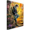 Impression sur toile, Musicien avec saxophone peint