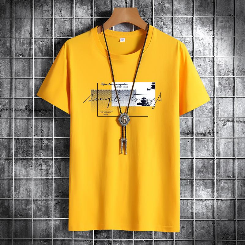 Sommer Herren Rundhals Baumwolle Kurzarm Mode Bedrucktes Casual Herren Lose Sport T-Shirt
